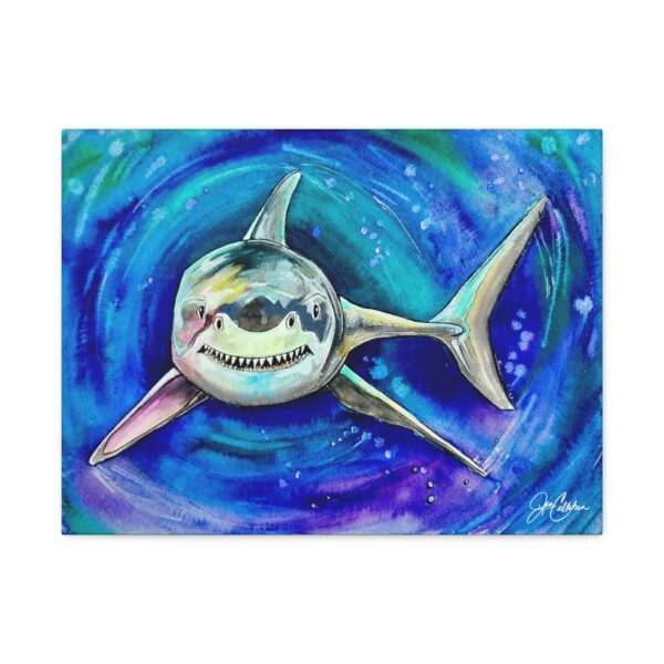 Shark Attack Purple Great White Shark Matte Canvas