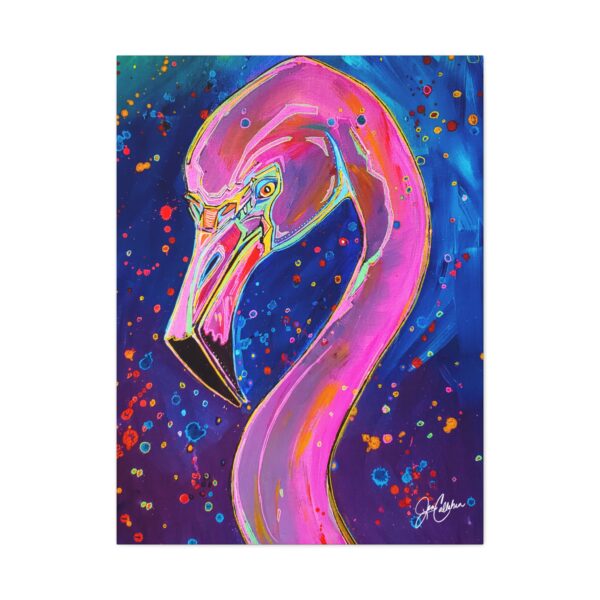 Jen Callahan Art | Flamingo Face Canvas Print — Matte Stretched Gallery Wrap (Ready to Hang)