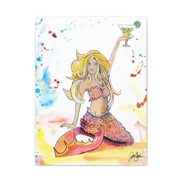 Jen Callahan Art | "Bar Mermaid Salty" Beer Funny Canvas Print Ready to Hang