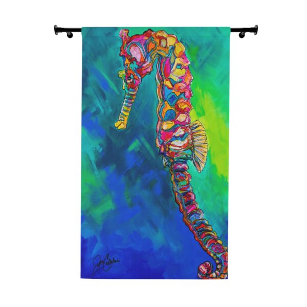NEW💥Window Curtain Panels made with Jen Callahan's Painting "Seahorse Blues"
