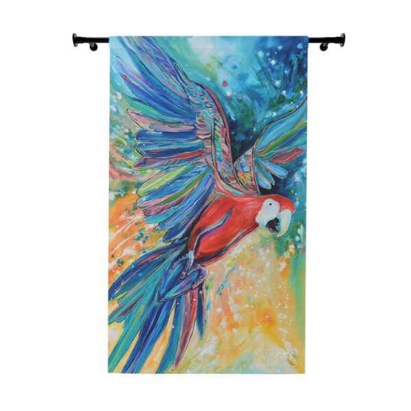NEW💥Window Curtain Panels made with Jen Callahan's Painting "Artigras Macaw"
