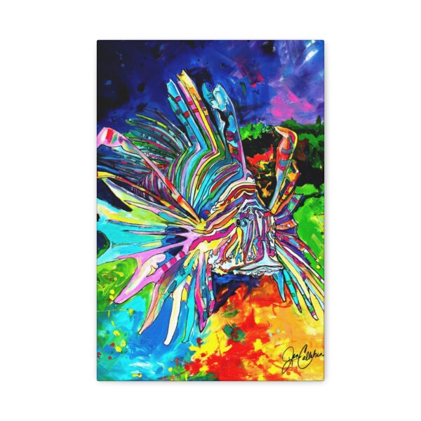 Jen Callahan Art | "Naple Lionfish” Reproduction Canvas Prints Wall Art Beach Decor Fun Colorful