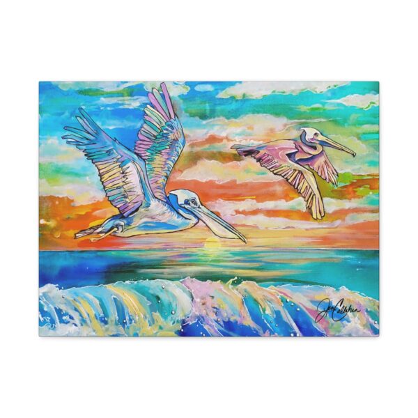 Jen Callahan Art | “Pelican Coral Sunrise” Canvas Gallery Wrap Print