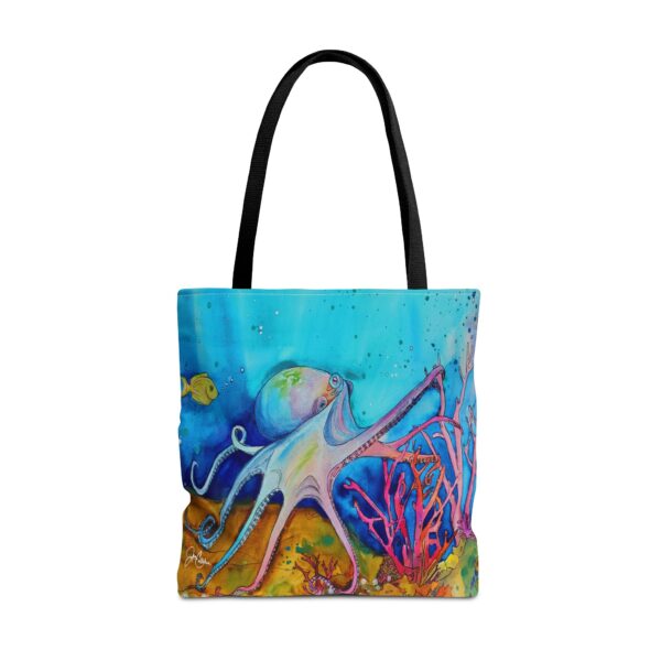 “Octopus Becoming the Reef” Large 18” Artist Tote Bag by Jen Callahan (Free Shipping)