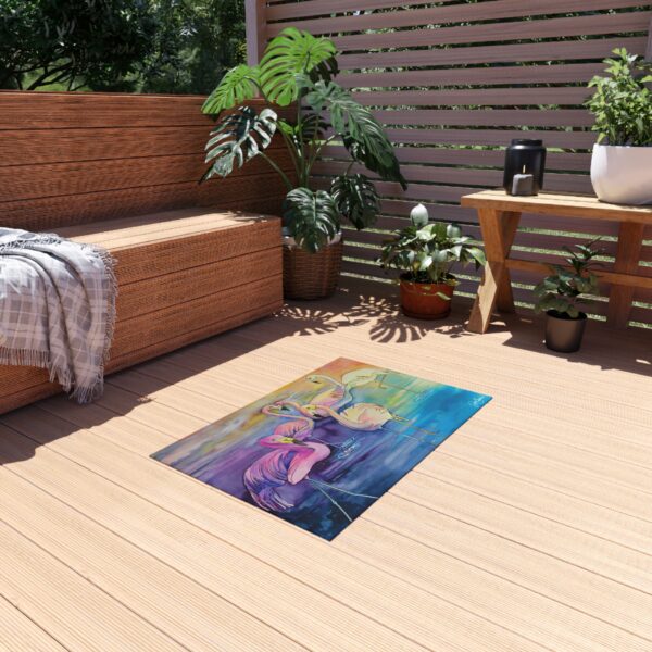 Jen Callahan Artist Mat | "Flamingo Coral Sky" Quick-Dry Outdoor Rug