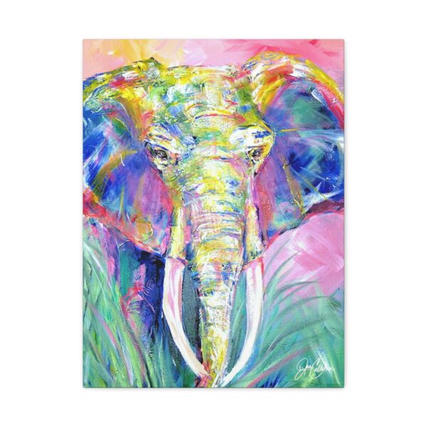Jen Callahan Art | Rainbow Elephant Canvas Print Gallery Wrapped Ready to Hang