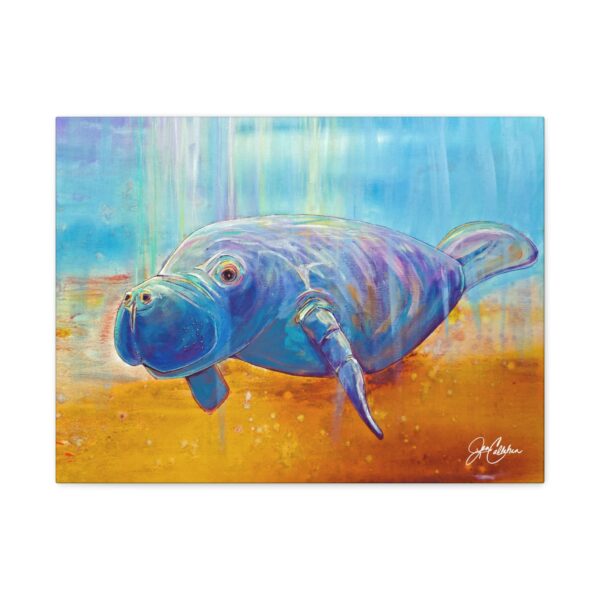 Jen Callahan Art | Sunbeam Manatee Brown Canvas Print — Jen Callahan Art (Stretched Matte)
