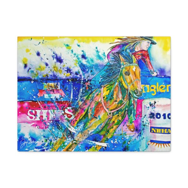 Barrel Racing Canvas Print — "Amy" Rodeo Painting by Jen Callahan