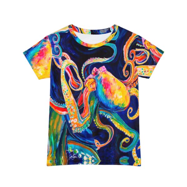 "Rainbow Octopus" made from Jen Callahan’s paintings into a Short Sleeve Shirt