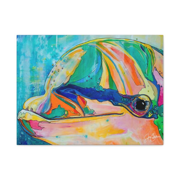 "Dolphin Face" Fun Artwork by Jen Callahan, Matte Stretched 1.25" Ready to Hang