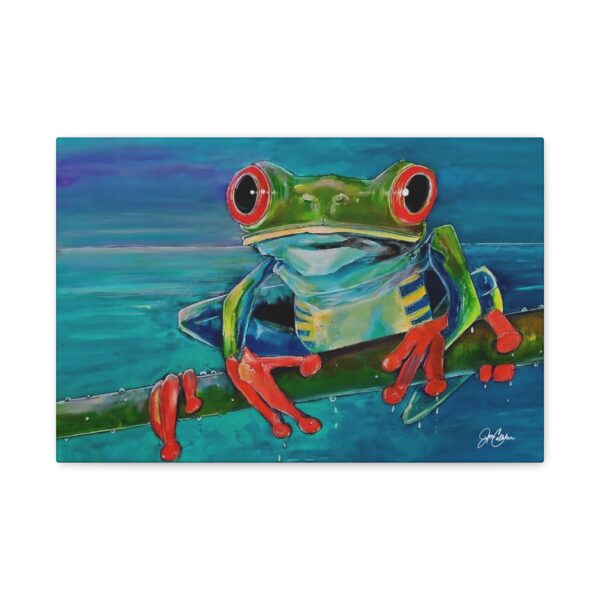 Jen Callahan Art | “Frog Kiss” Canvas Print Colorful Wall Art