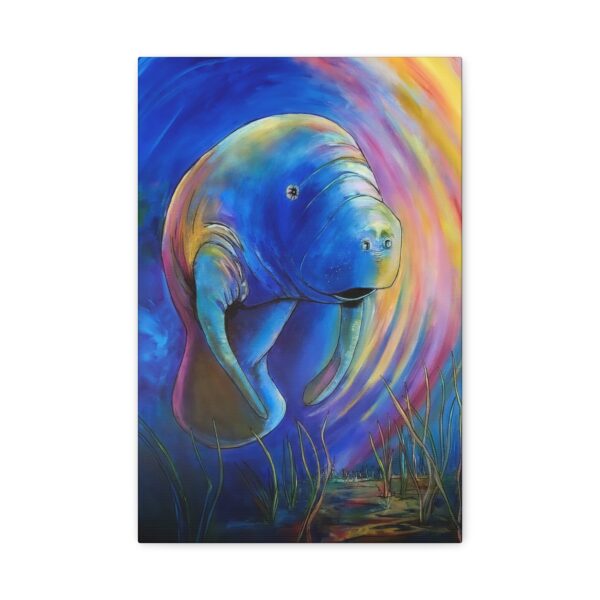 Jen Callahan Art | "Sunbeam Manatee" Canvas Print — Jen Callahan Art, Ready-to-Hang Matte Stretched Canvas