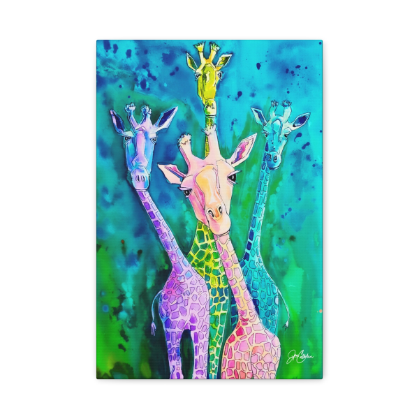 Jen Callahan Art | “Giraffe - HELLO” Canvas Print Colorful Lionfish Art