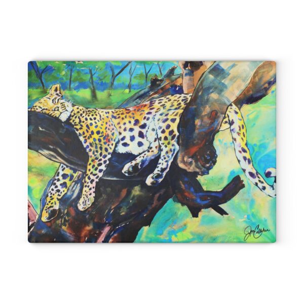 Cat nap Glass Cutting Board made with Jen Callahan Original Artwork