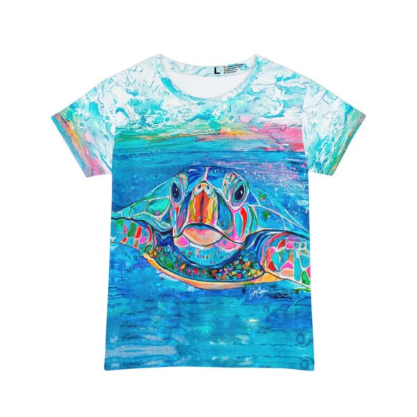 "Hello Turtle" made from Jen Callahan’s paintings into a Short Sleeve Shirt