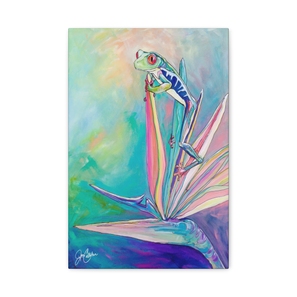 Red-Eye Tree Frog Canvas Print — Jen Callahan Art Matte Stretched Canvas
