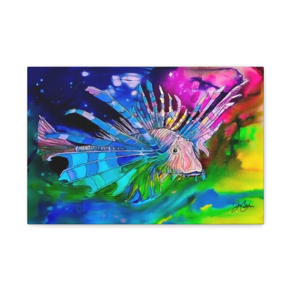 Canvas Print - Jen Callahan Artwork Lionfish Splash Painting Ready to Hang