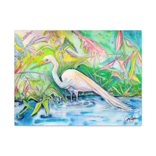 Great White Egret "George" Matte Canvas Wall Art — Stretched 1.25"