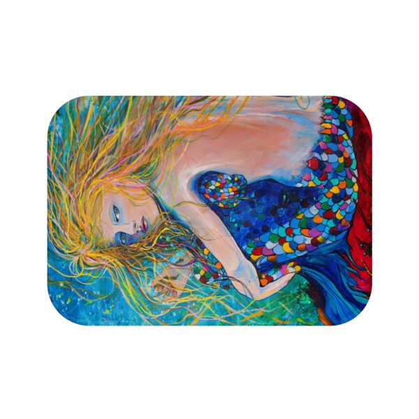 Bathroom SOFT Out of Shower Bath Mat with anti-slip Back "Mermaid Depth" by Jen Callahan WOW so CUTE!