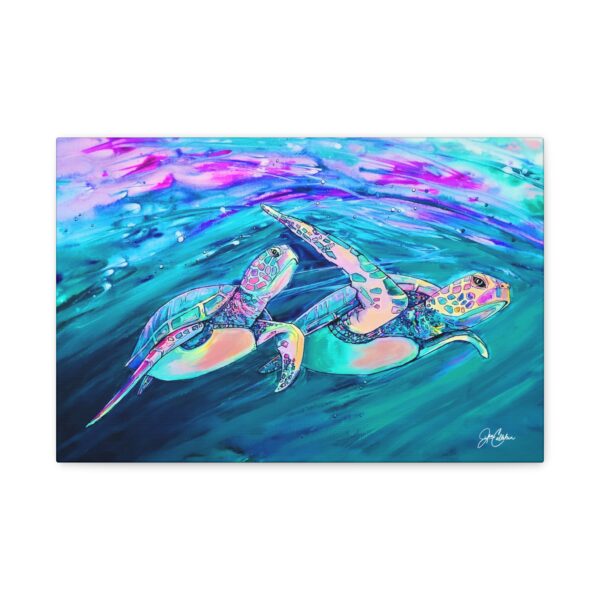 Jen Callahan Art | “Turtle Couple” Canvas Print Colorful Wall Art