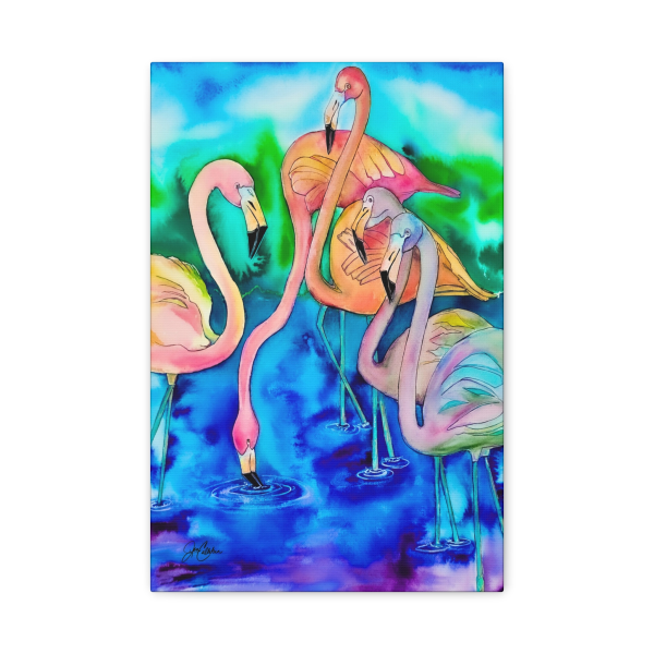 Jen Callahan Art | “Flamingo Purple Lake” Canvas Print Colorful Lionfish Art