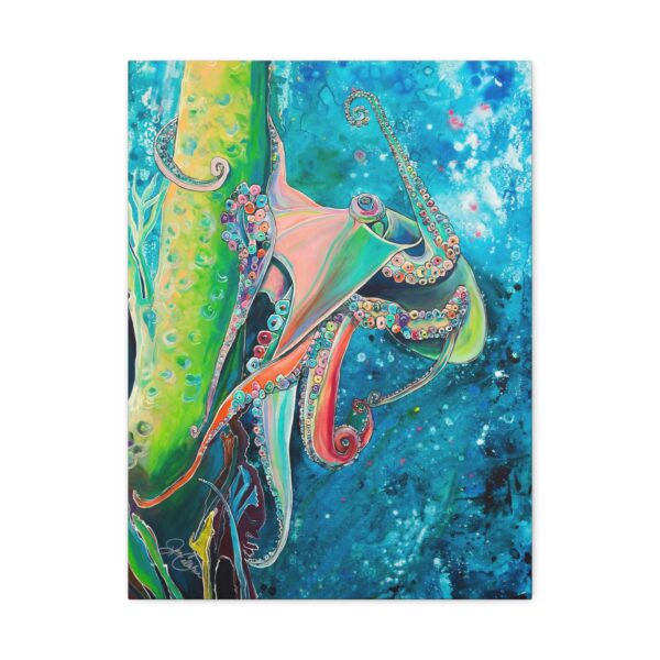 Octavia Octopus Canvas Print — Beach House Wall Art, 'Octavia' Painting Ready to Hang
