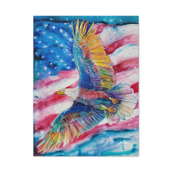 Old Glory Eagle USA Flag Canvas Print — Matte Stretched 1.25"