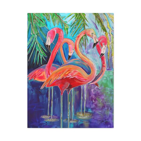 Jen Callahan © Callahan Art | Little River Flamingo Canvas Print — Jen Callahan Art (Matte, Stretched)
