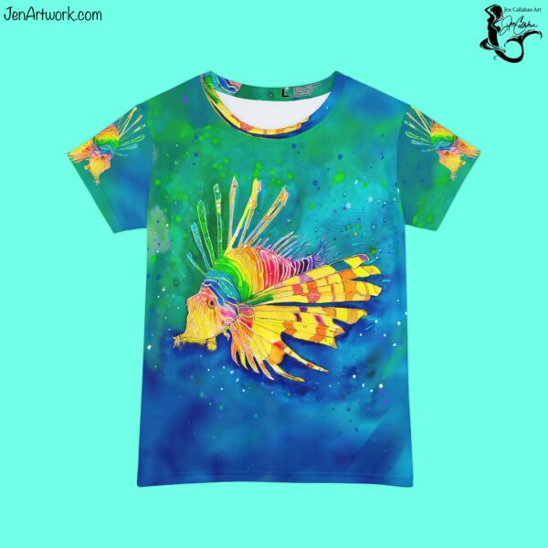Rainbow Lionfish *New* painting by Jen Callahan Art | Short Sleeve T-Shirt