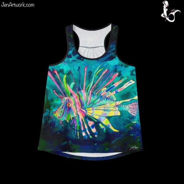LIONFISH Racerback Top TANK a Painting by Jen Callahan "NEW" Women's Cut Tank Top MADE IN USA