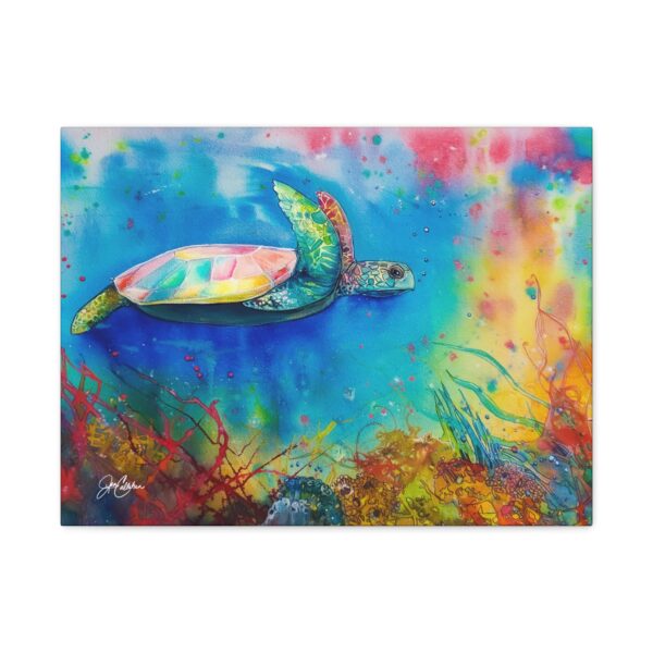 Jen Callahan Art | Pura Vida Sea Turtle Canvas Wall Art — Stretched Matte Canvas