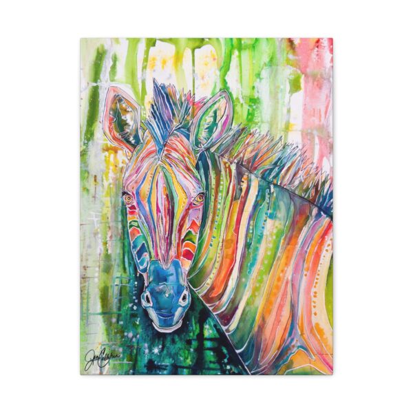 "Whats Up" Zebra painting painted by Jen Callahan Printed on Canvas Ready to Hang