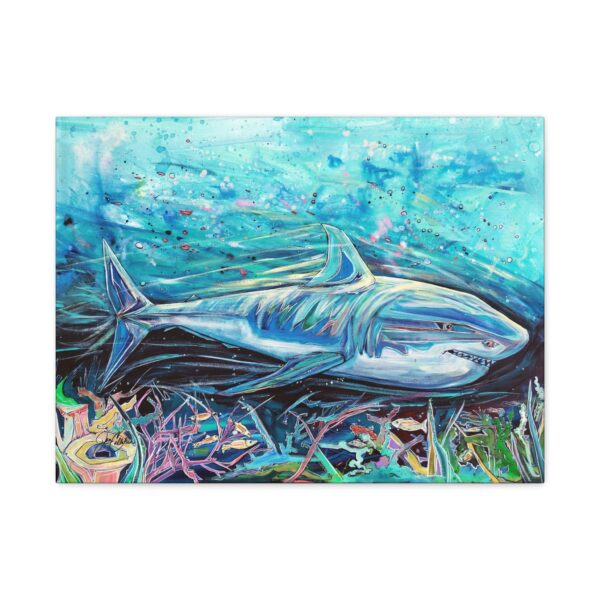 "Spike" - Shark Canvas Print — Matte Stretched Wall Art by Jen Callahan