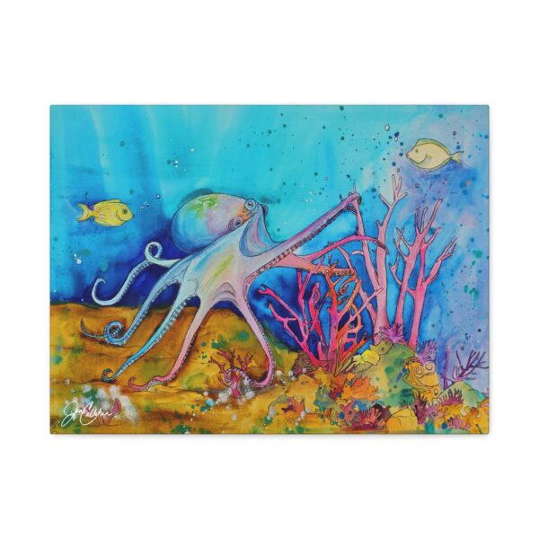 Jen Callahan Art | Becoming the Reef Octopus printed on Canvas Print Gallery Wrapped Ready to Hang