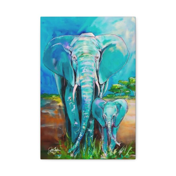 Jen Callahan Art | "Elephant Mom & Daughter” African animal reproduction wall art kids room playroom