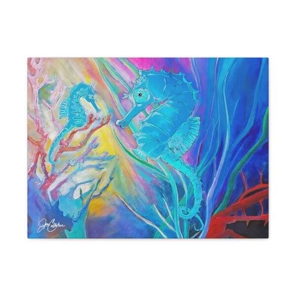 Seahorse Mom Canvas Print — Coral & Sunbeam Seahorse Painting