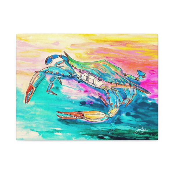 Blue Crab Canvas Print — "Pink Crab" Reproduction, Matte Stretched 1.25" Ready to Hang