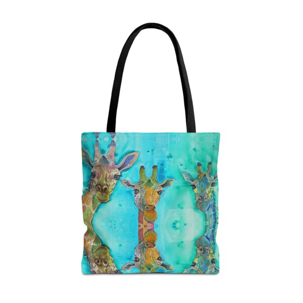 Giraffe Gossip painting tote bag | All-Over Print 18x18 Oversized