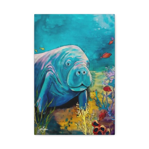 Jen Callahan Art | "Mantee with Coral" Wall Art Reproduction Beach House River house Decort Fun Colorful