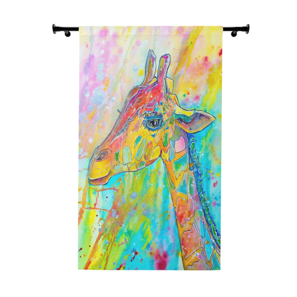 NEW💥Window Curtain Panels made with Jen Callahan's Painting 🦒"Baby Giraffe"