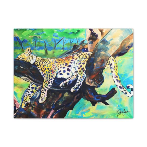 Cat Nap Leopard Painting Canvas Print — Matte Stretched Wall Art