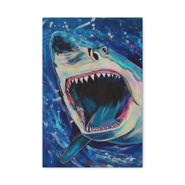 Jen Callahan Art | “Teeth Great White Shark” Beach Decor Wall art Sharks Lovers