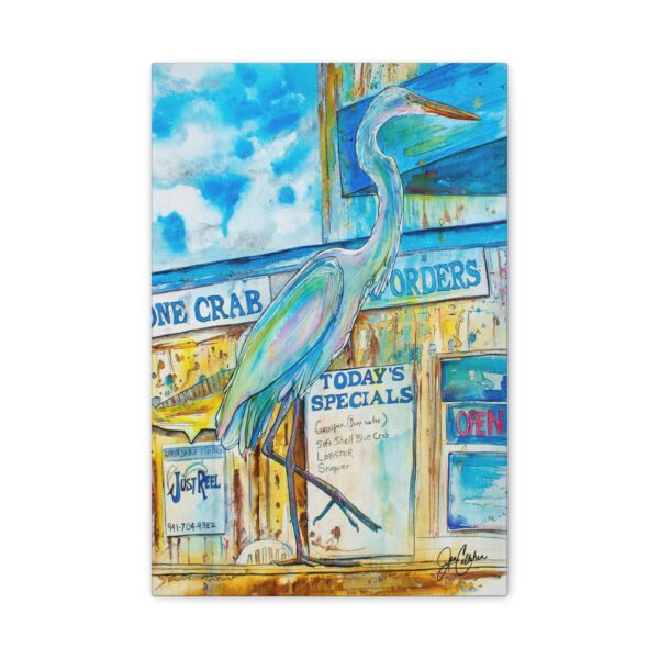 Cortez White Egret Canvas Print — Stretched Matte Wall Art by Jen Callahan