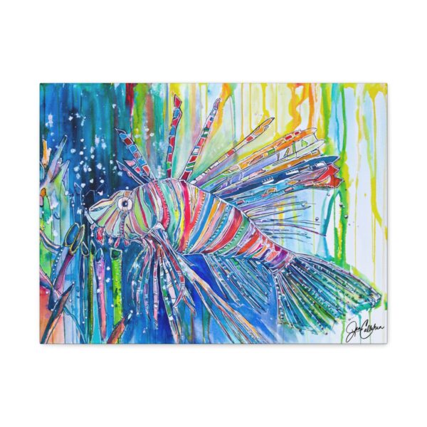 Jen Callahan Art | “Devil Lionfish” Watercolor Canvas Print, Gallery Wrapped