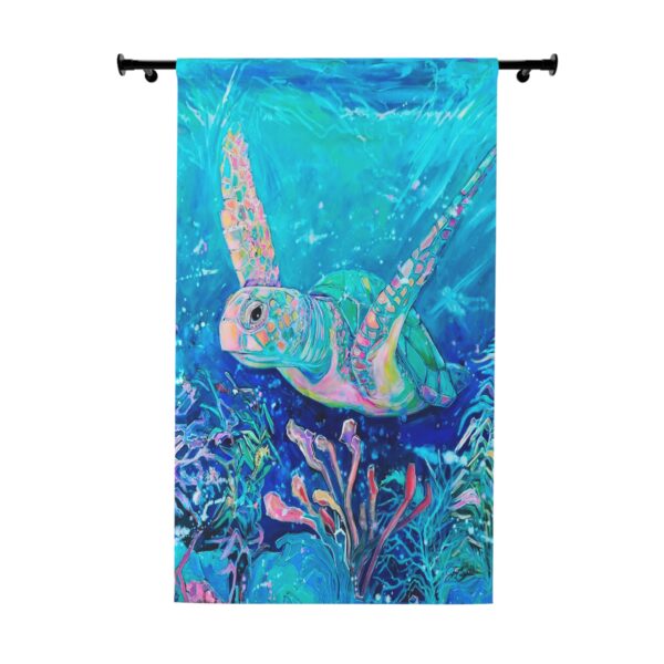 NEW💥Window Curtain Panels made with Jen Callahan's Painting "Ocean Layers Turtle"