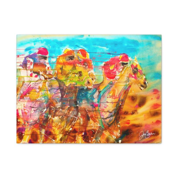 Charles Town Races Thoroughbred Canvas Print — "Brown Charlestown" by Jen Callahan
