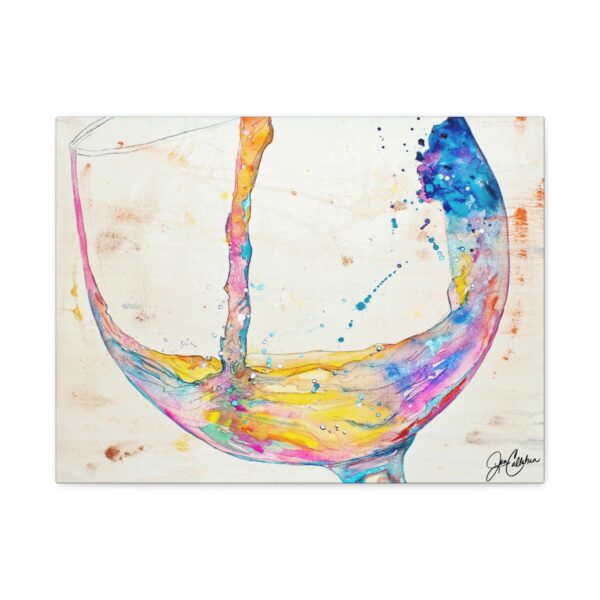"Pastel Wine Pour" Wine Artwork by Jen Callahan, Matte Stretched 1.25" Ready to Hang