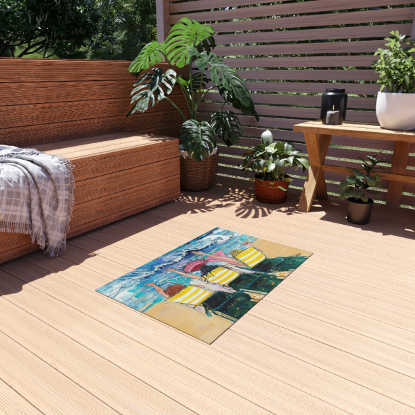 Jen Callahan Artist Mat | "Mermaid on Vacation" Quick-Dry Outdoor Rug