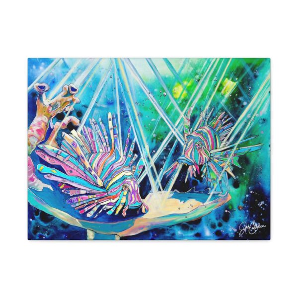 Jen Callahan Art | “Coral Dance Lionfish” Watercolor Canvas Print, Gallery Wrapped