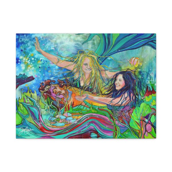 Jen Callahan Art | “Mermaid Sisters” Canvas Print, Ready to Hang